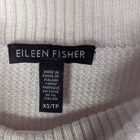 Eileen Fisher merino wool textured knit turtleneck sweater XS @B4 - Picture 6 of 8